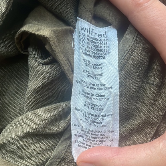 Wilfred olive green linen crop - Picture 3 of 4